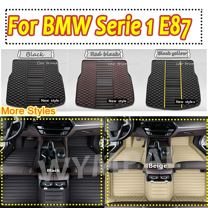 

Роскошные автомобильные коврики на заказ для BMW Serie 1 E87 2007 2008 2009 2010, авто роскошные кожаные мужские и женские автомобильные коврики, полные