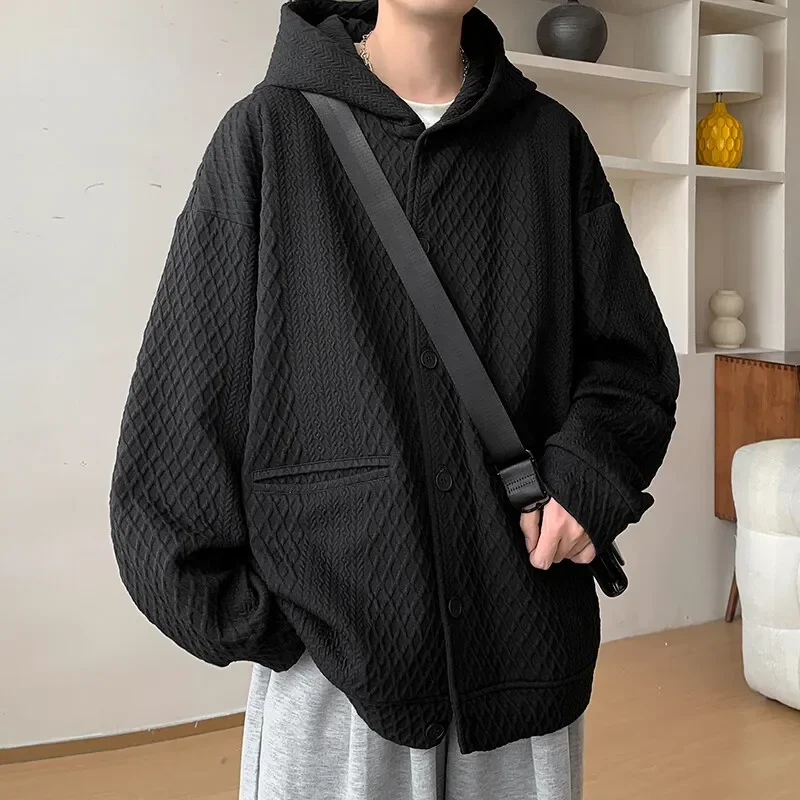 

Men's New Year Design Jacquard Hoodie Cardigan Hoodie Harbor Texture Jacket