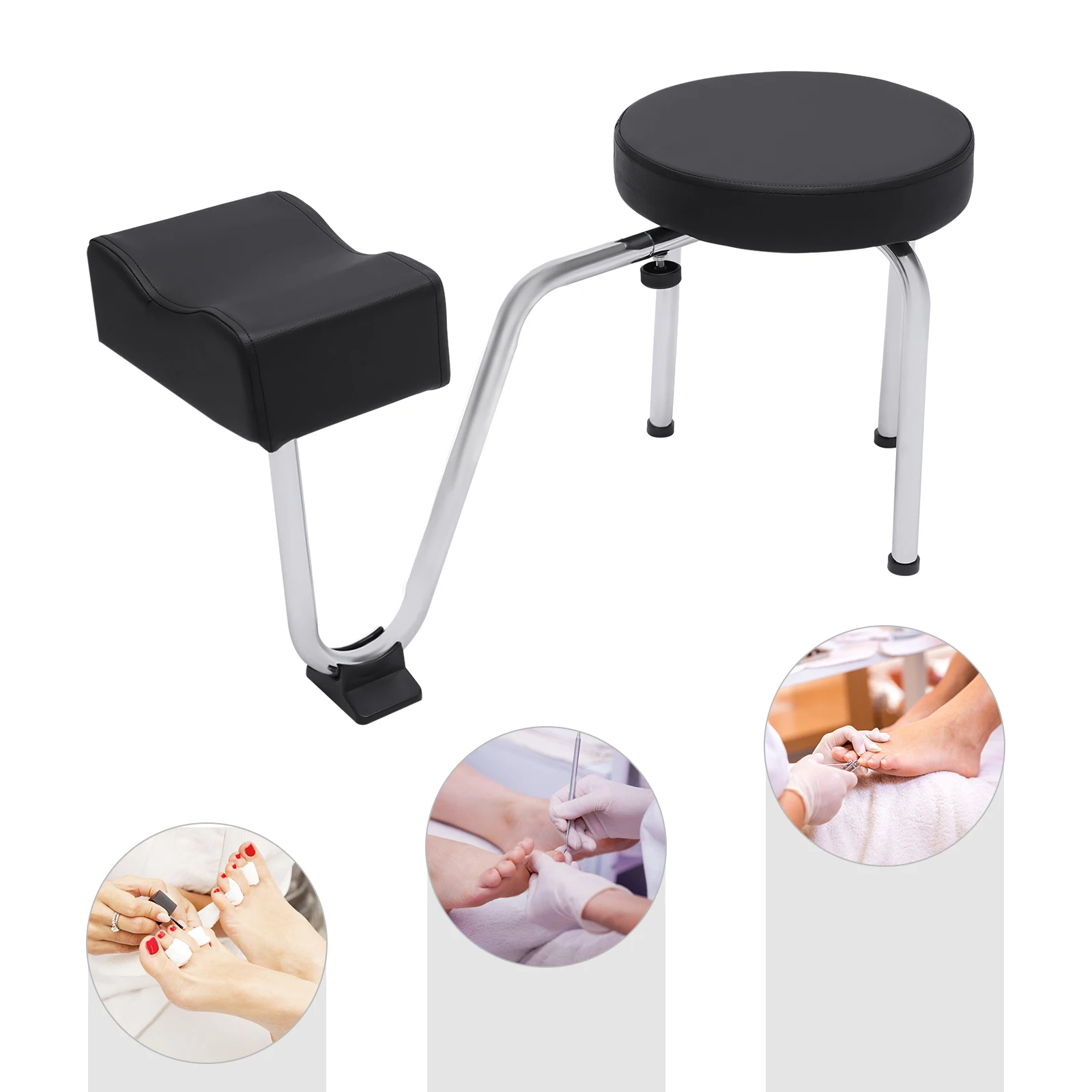 المحمولة صالون سبا باديكير البراز مسند القدم البراز كرسي ارتفاع طول قابل للتعديل