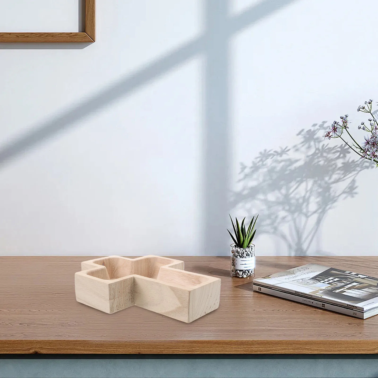 

Деревянный поднос в форме креста для фруктов, орехов, домашний декор для кухни, христианское сервировочное блюдо, блюдо для закусок, винтажный стиль