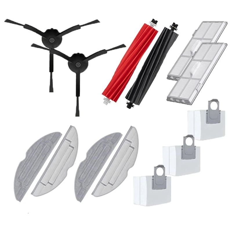 أجزاء وملحقات مكنسة كهربائية روبوت ، فرشاة رئيسية ، وسادات ممسحة ، فرشاة جانبية ، كيس غبار ، Roborock S8 ، S8 + ، S8 Pro ، G20