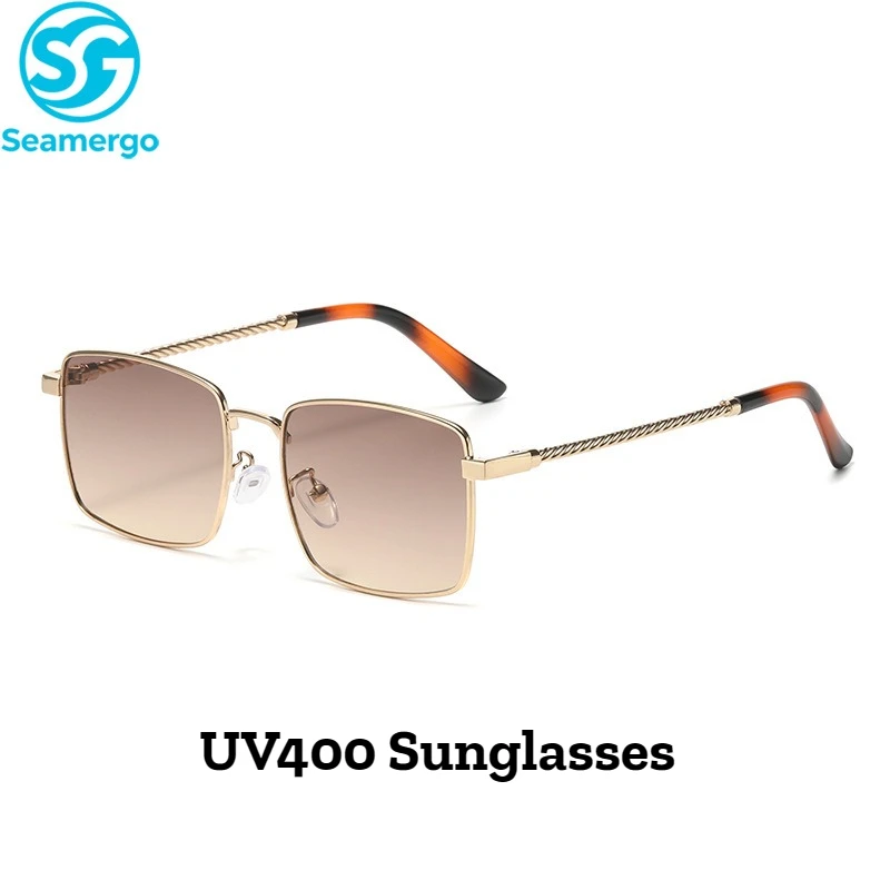

SEAMERGO Male Metal Square Frame UV400 Sunglasses Men's Women's New Trend Retro Fashion Glasses Personalized Luxury Sunglasses