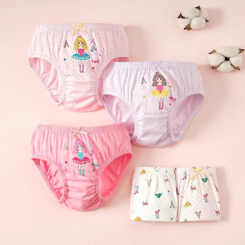 5 Pcs/Lot Kids Underwear For Girls Cotton Breathable Children Triangle Underpants Lovely Princess Character Girls Briefs Panties