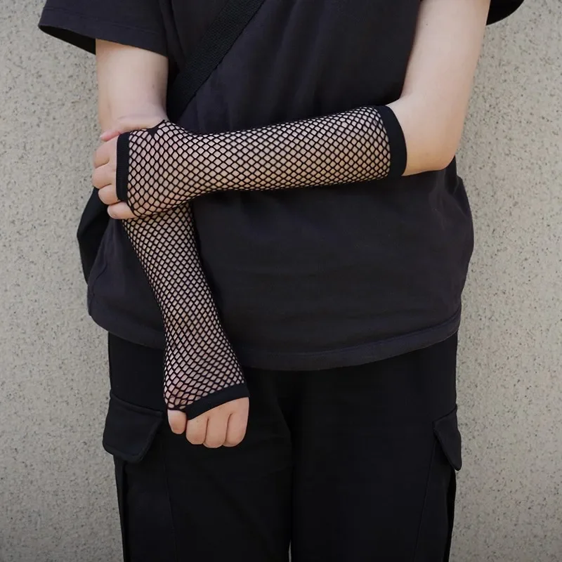 

New Black Fishnet Fingerless Long Gothic Gloves Leg Arm Cuff Party Wear Fancy Women Glove Cosplay Darkly Ninja Mitten