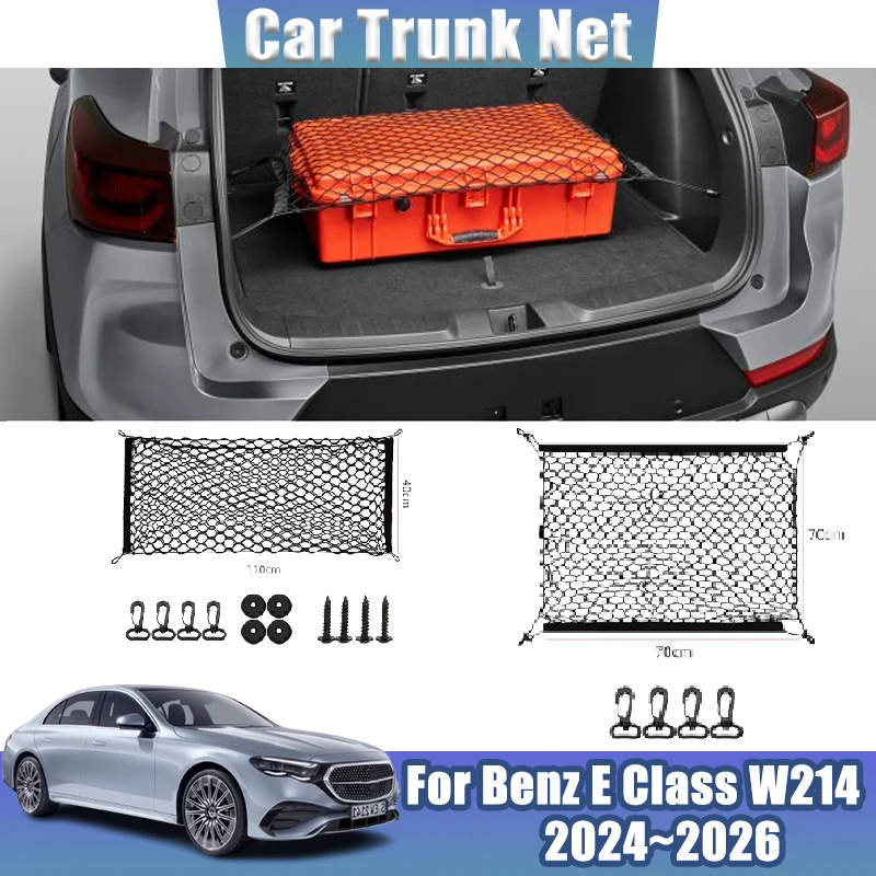 

Car Trunk Net For Mercedes Benz E Class W214 2024 2025 2026 Rear Mesh Trunk Universal Storage Organizer Back Bag Car Accessories