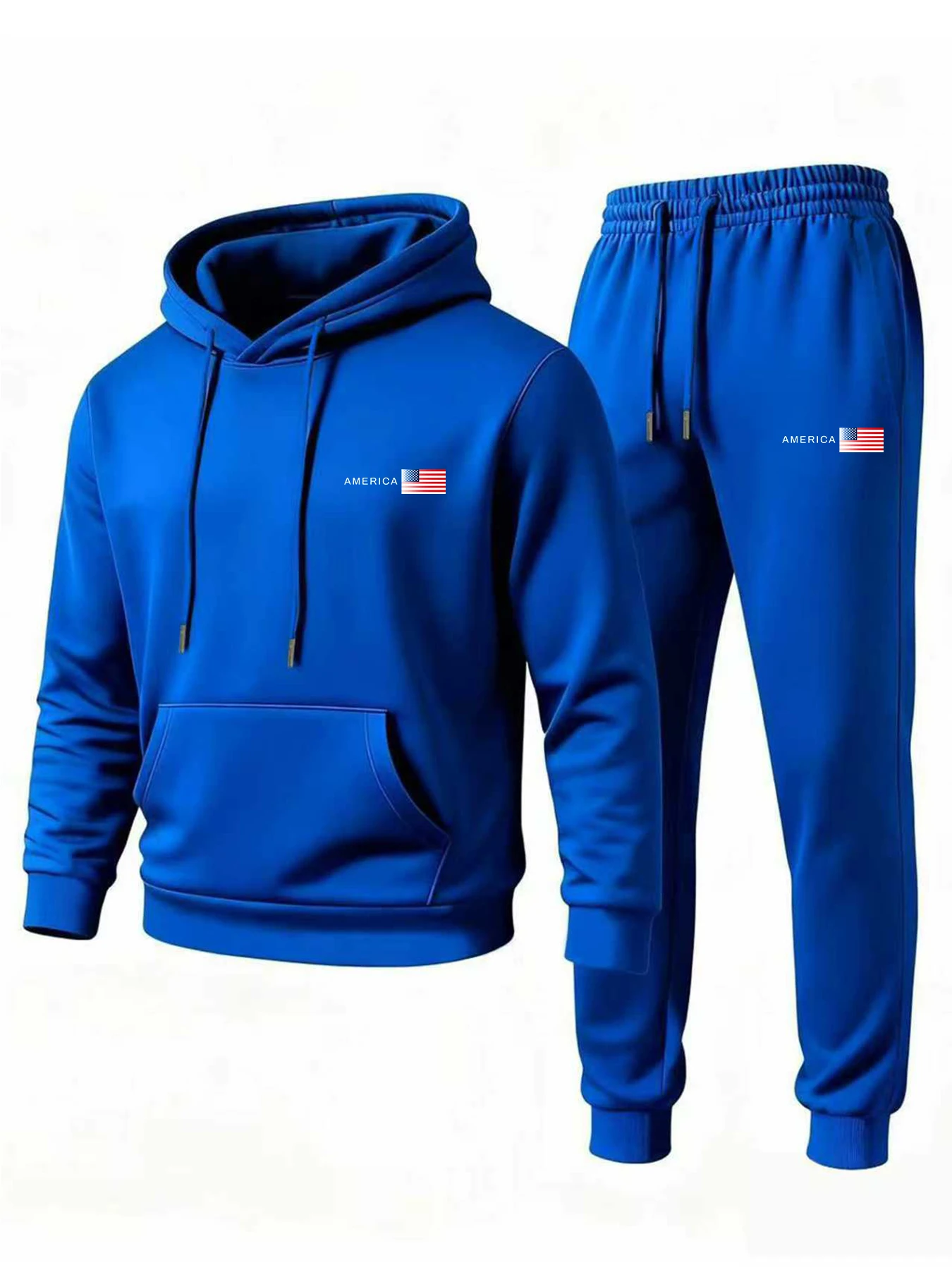

Классический мужской комплект толстовок с капюшоном осень/зима 2025 года, модный принт американского флага, удобный и теплый комплект спортивной одежды