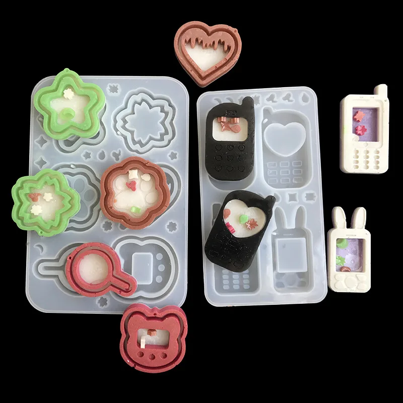 DIY Rabbit Phone Flower Heart Silicone Resin Molds Shaker Mold Jewelry Mold Jewelry Tools