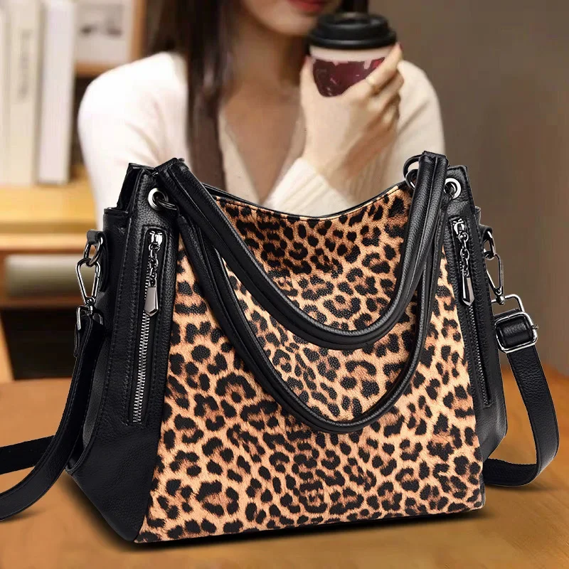 New Fashion Leopard Women Handbags European Design Leather Ladies Shoulder Bags Female Girl Brand Luxury Crossbody Bag Designer