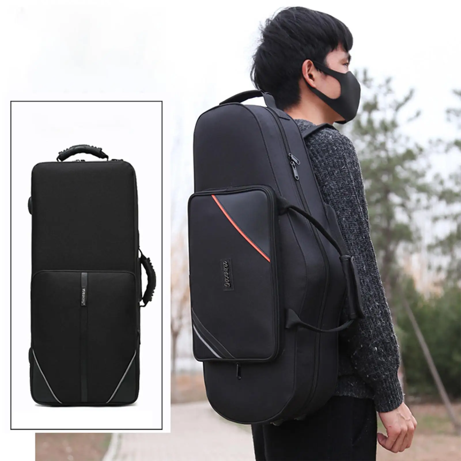Alto Saxophone Gig Bag Extra Storage Waterproof Oxford Cloth Musical Instrument Case for Musicians