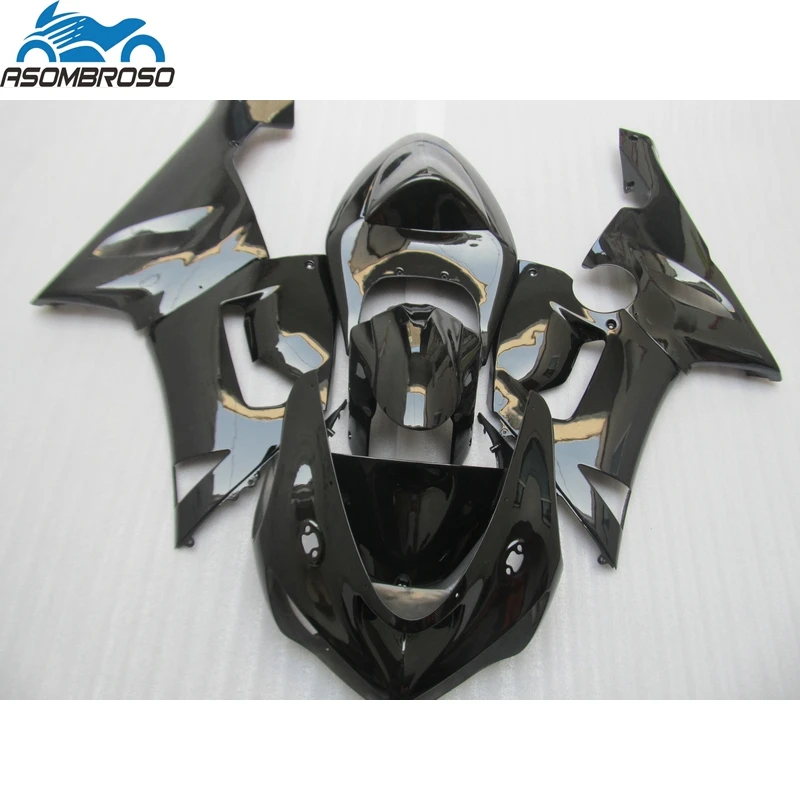 Glossy Black New Arrival Bodyparts for Kawasaki Ninja ZX6R fairing kit 2005 2006 plastic racing fairing set zx6r 05 06 BN34