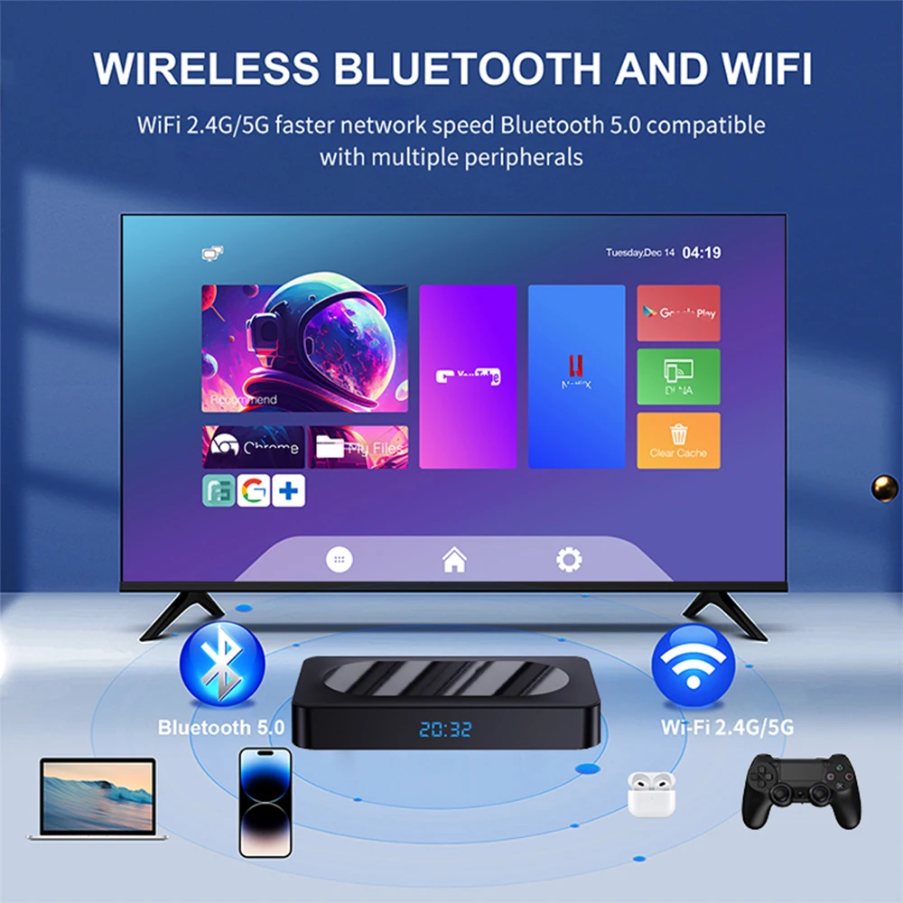 Velec TV Box Android 13 RK3528 Rockchip 3528 Quad Core 4K 8K Mediaspeler Wifi6 BT5.0 4 GB 32 GB Set Top Box