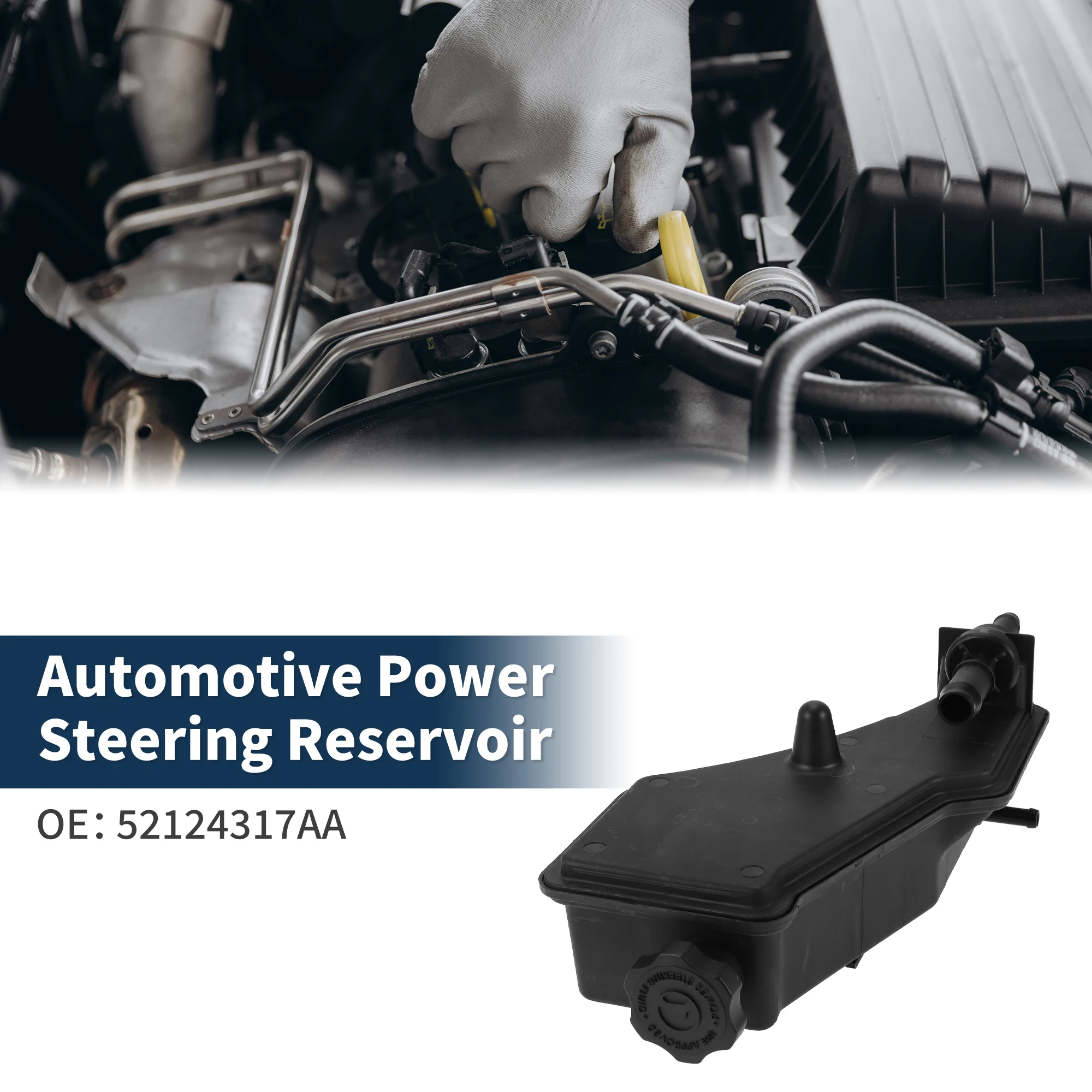 

UXCELL Автомобильный резервуар усилителя рулевого управления Автомобильный бак усилителя рулевого управления No 52124317 AA для Jeep Commander 8-цилиндровый 5,7 л 2007-2009 гг.