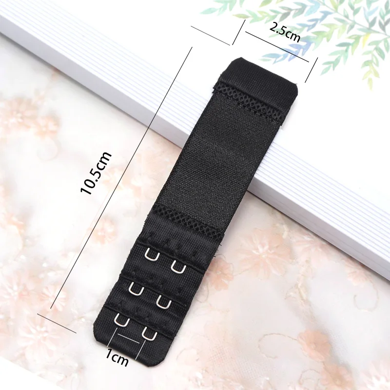 3pcs 2 Hook Bra Extension Strap Extenders for Women Adjustable Belt Buckle Nylon Elastic Bra Extension Strap Hook Clip Expander