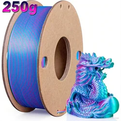 Silk PLA 3D Printer Filament 250g 3 Color in1 1.75mm Silk PLA 3D Printing Filament Fit Most FDM Printer Rose Red Sky Blue Green