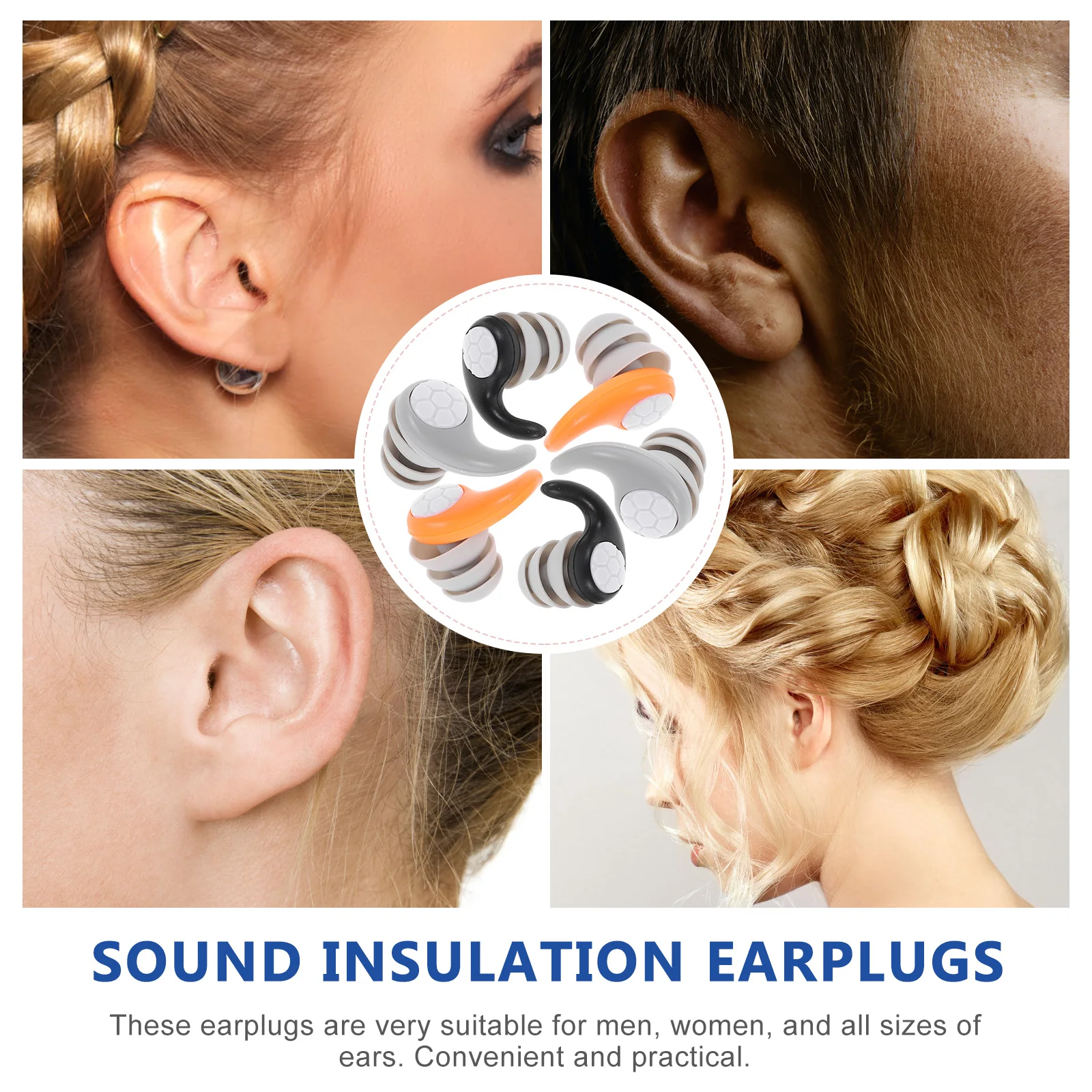 3 пары беруш с шумоподавлением, силиконовые звукоизоляционные беруши для сна, плавания, концертов, путешествий, легкие портативные