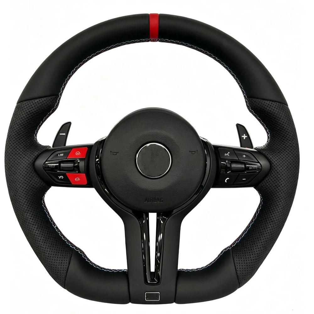 

M Sport Steering Wheel With Paddle Shift Red/Blue M1/M2 Button Alcantara Leather For BMW F10 F20 F30 F11 F22 F33 F31 F23 F25 F32