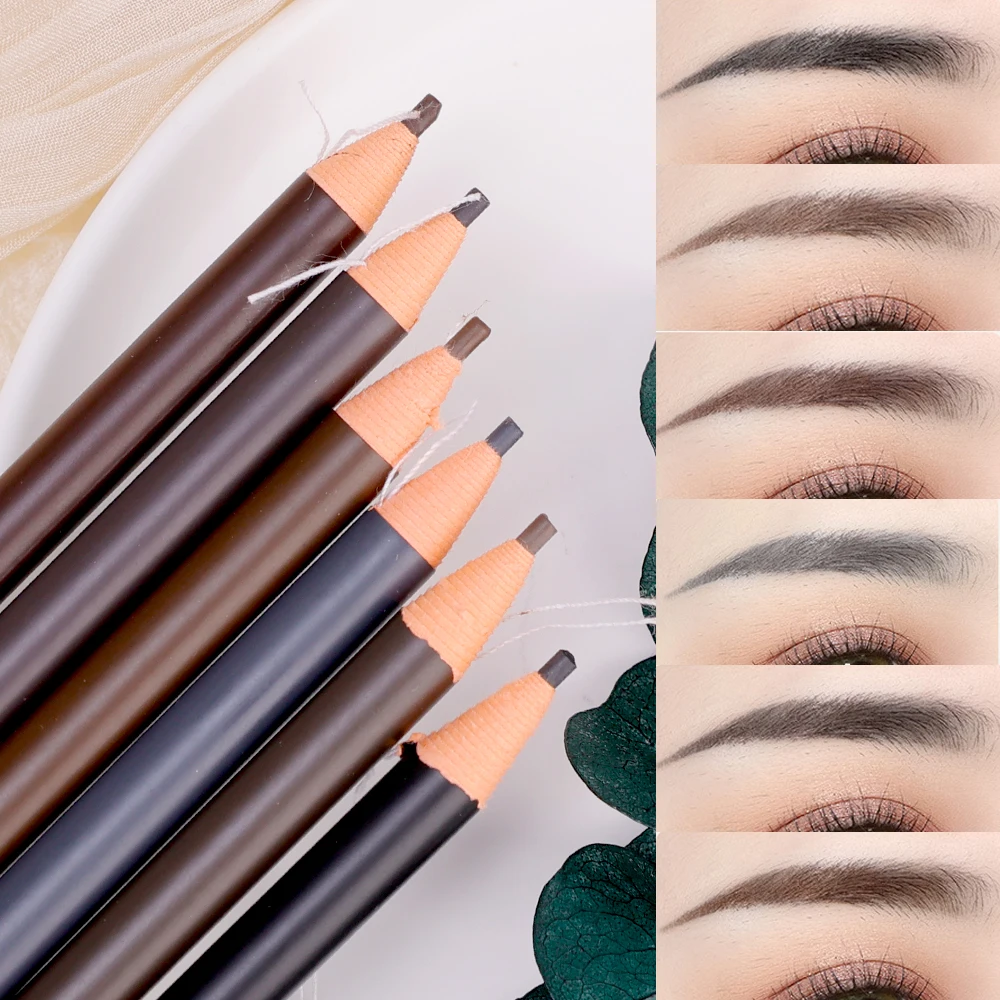 Crayon à sourcils lisse imperméable, rehausseur de teinte, longue durée, cosmétiques professionnels, maquillage pour les yeux