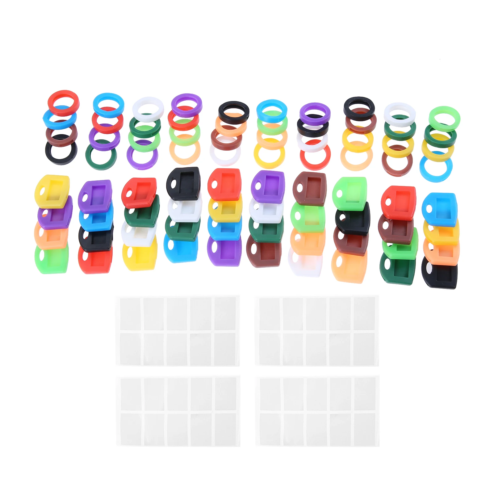 80pcs Key Covers Caps 2 Styles 3 Styles 10 Assorted Colors Key Toppers for House Keys Organization PVC Plastic