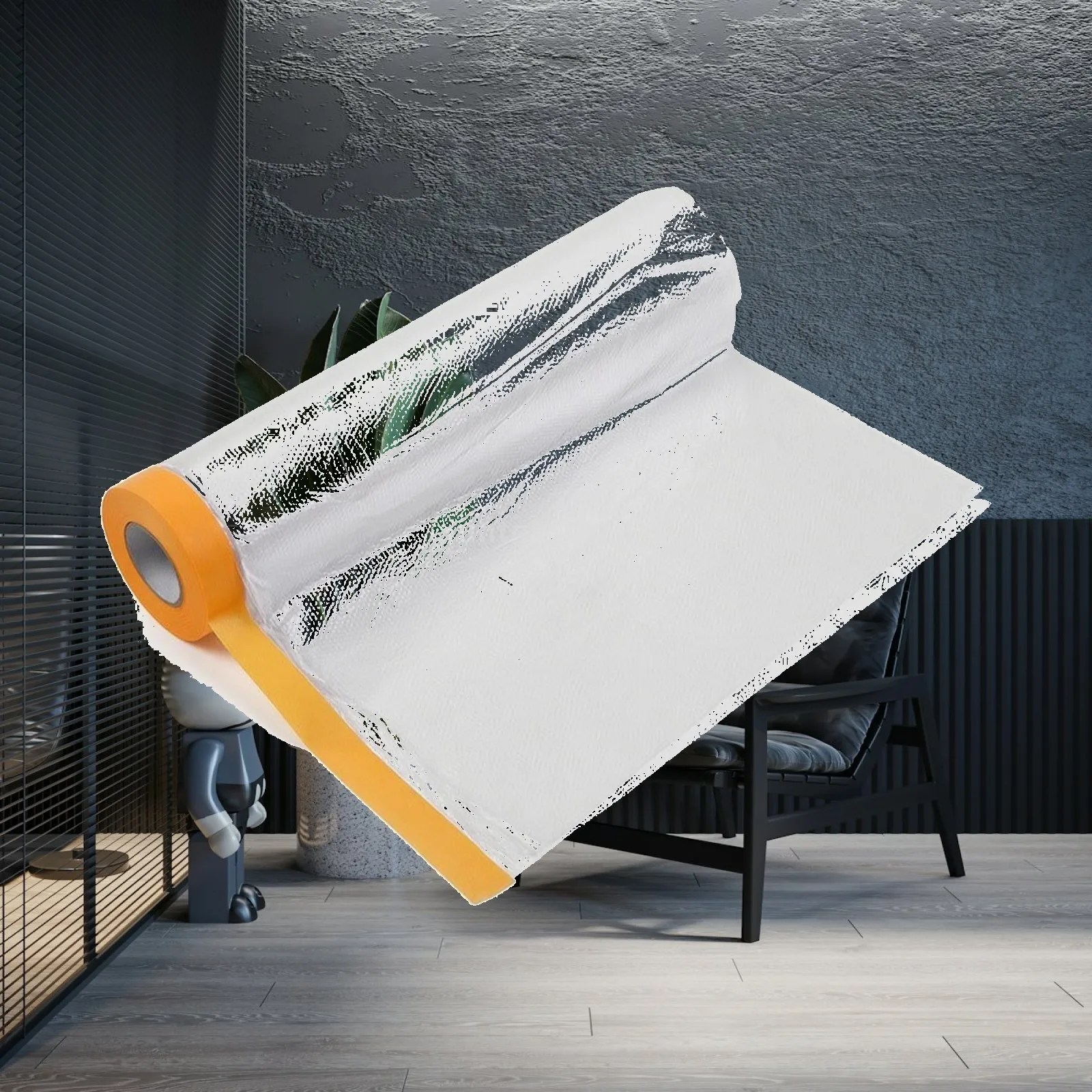 Furniture Dust Proof Cover Clear Plastic Wrap with Positioning Strip for Home Improvement Tasks