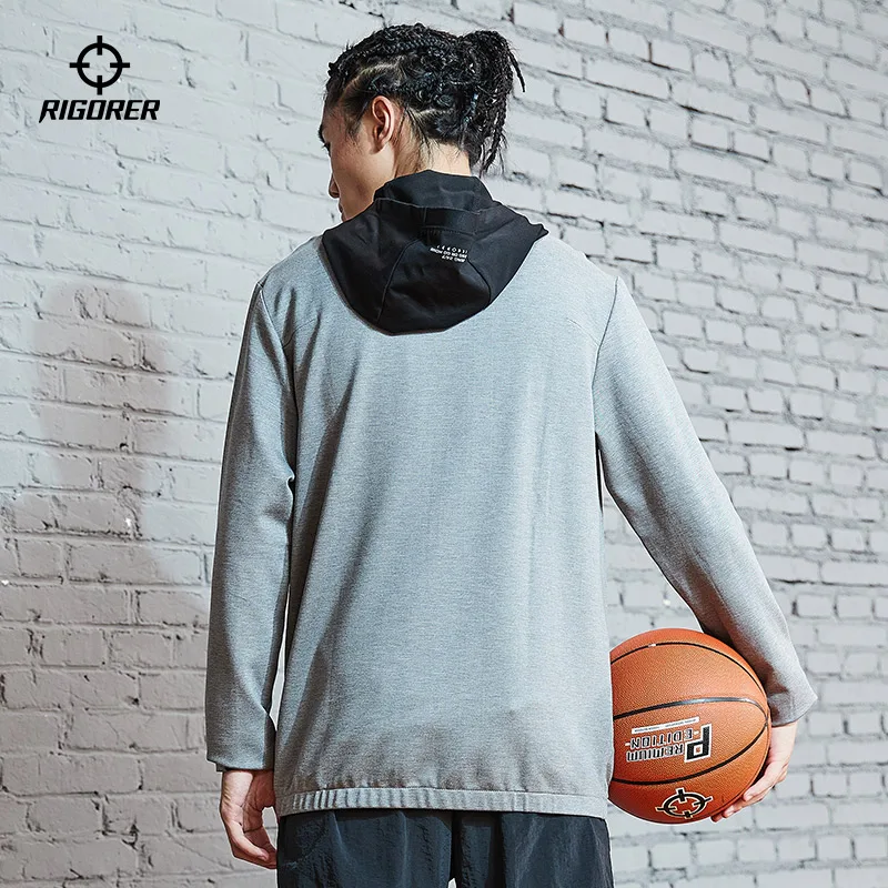 RIGORER Sports Sweater Men Spring New Fashion Casual Cardigan Jacket Hooded Casual Knitted Sportswear Lifestyle Jacket