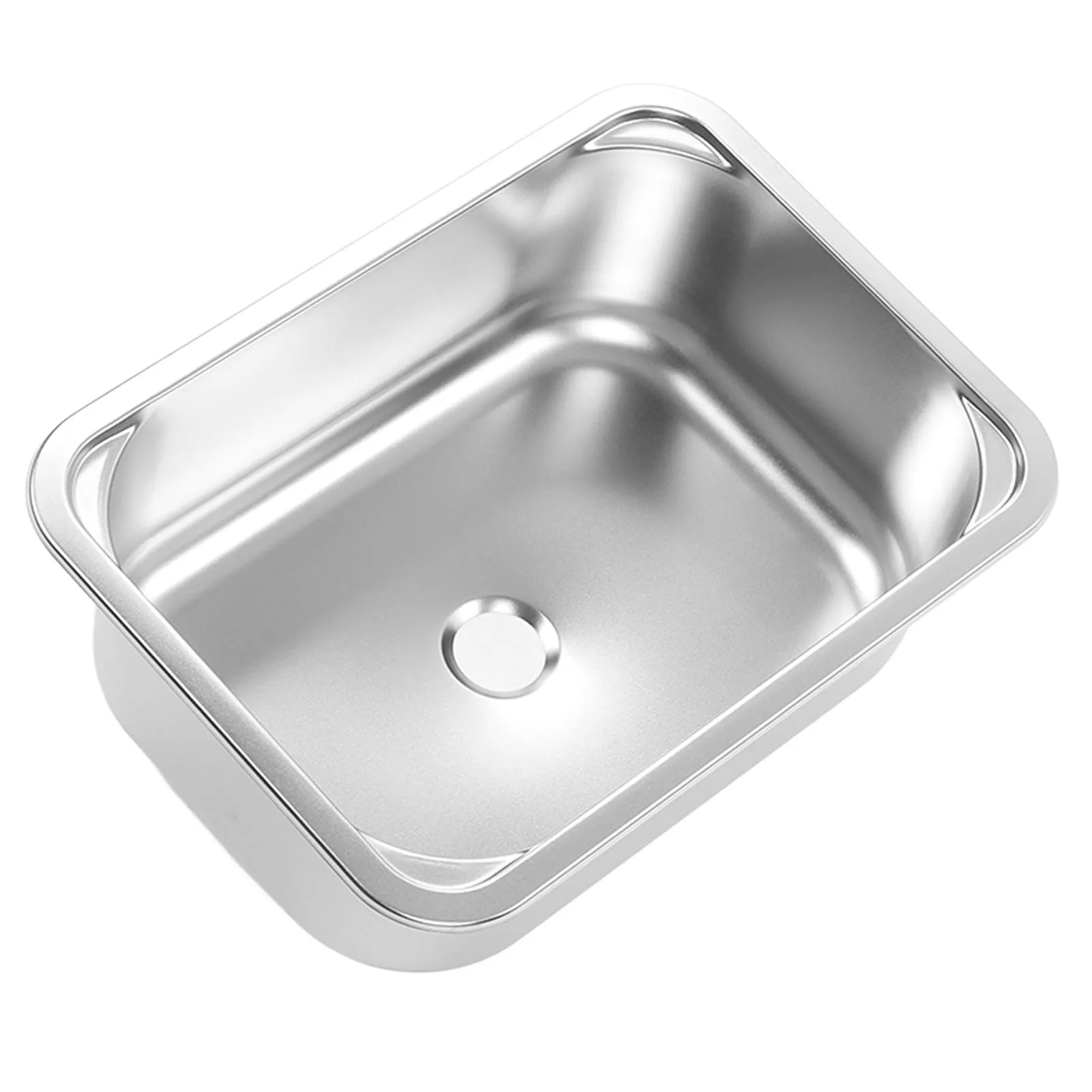RV Square Sink 345x245x136mm 304 Stainless Steel Flush Mounted 40mm Drain for Camper Van Yacht Boat Kitchen Washing