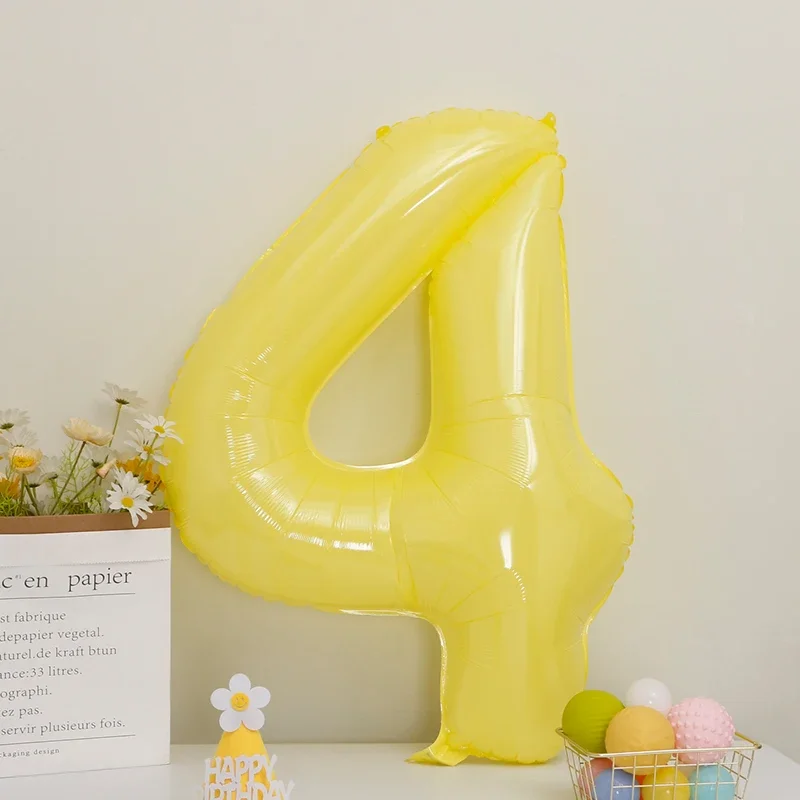 1 Stück 40 Zoll Zitronengelber Digitalballon aus Aluminiumfolie, Zahlenballons, Partydekoration für Erwachsene, Hochzeit, Feiertagsbedarf – Detail 10
