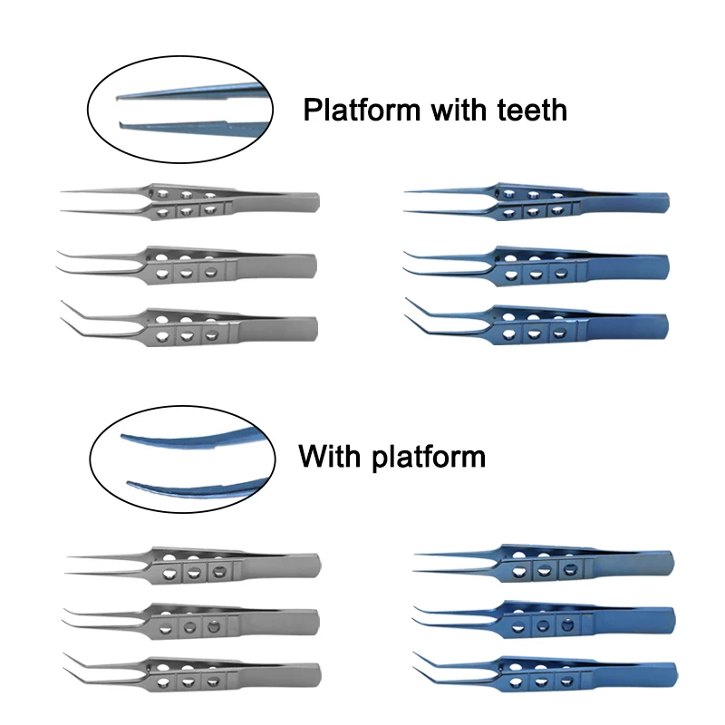 

GREATLH 8.5cm Tweezers Eyelid Microscopic Forceps with Teeth with Platform Eye Surgical Tool Ophthalmic Instrument Autoclavable