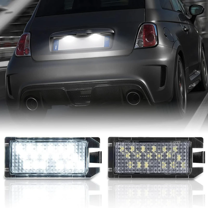 Car LED Number License Plate Light Lamp White 68228931AA 68228930AA For FIAT 500 Maserati Levante Jeep Dodge Tail Lamps