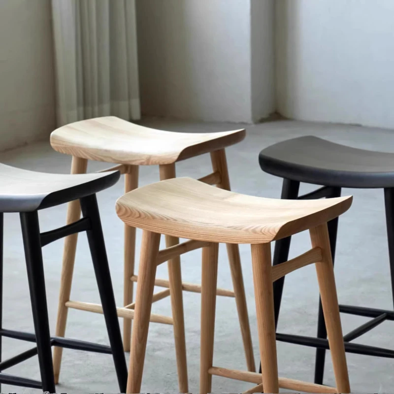 Solid Wood Bar Stools Island Dining Table Chair High Kitchen Stools Sillas Taburetes Altos De Cocina Sgabello Cucina Furniture