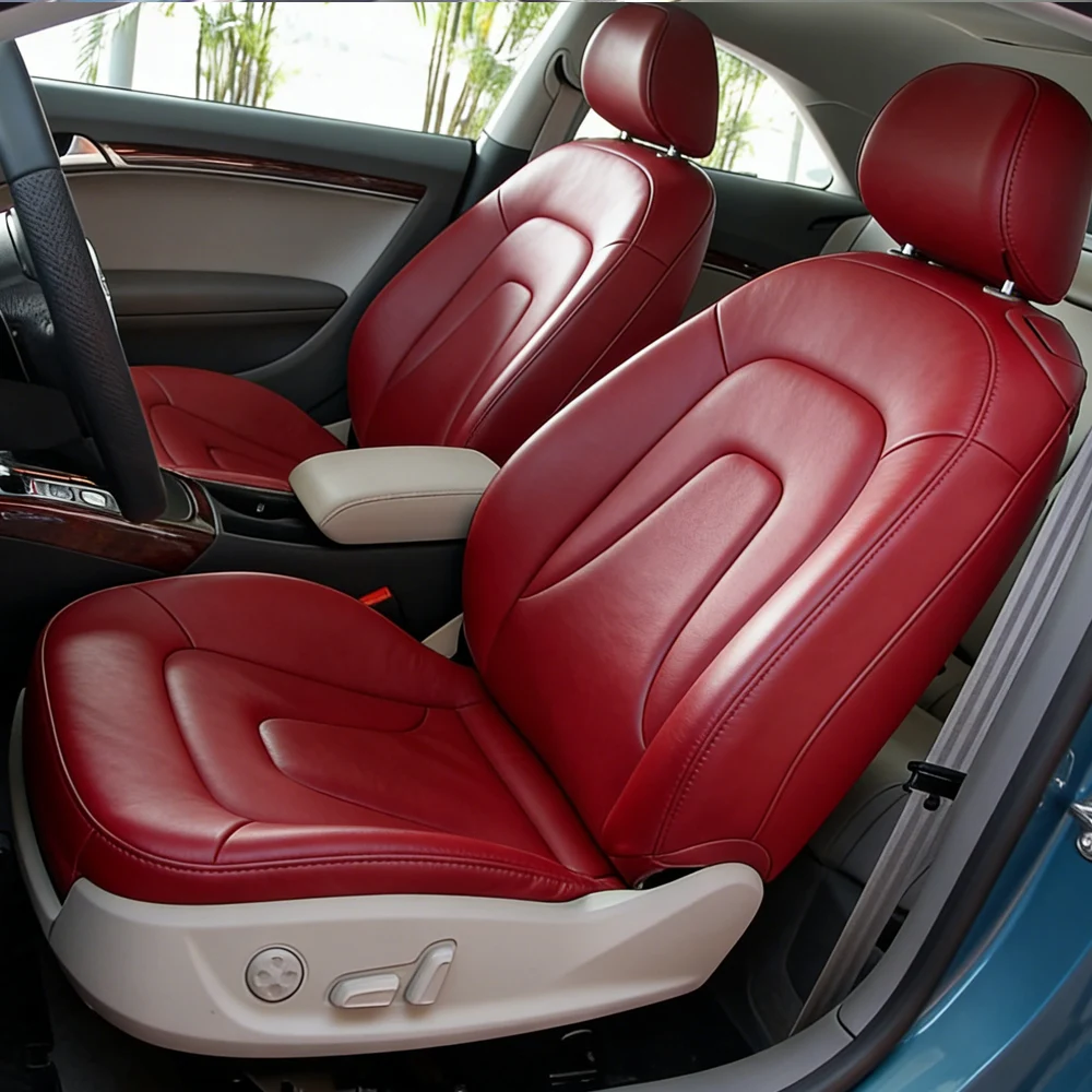 

Custom Car Seat Cover For Audi A5 Coupe 2009 2010 2011 2012 2013 PU Leather Seat Cushion Full Set Car Seat Cover Car Accessories