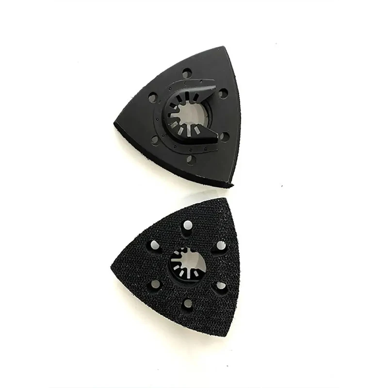 

Woodworking Multi-Tool Sand Base Accessory 90mm Triangular Sanding Pad 6 Holes Quick Release Universal Triangular Sand Saw Blade
