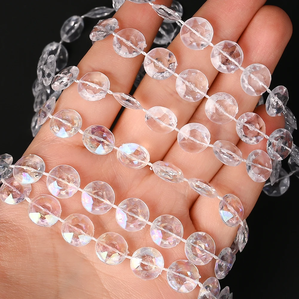 5 Meter Acryl-Perlenkettenrolle, transparente Perlenkette mit Kristallstruktur, geeignet für Weihnachtsbäume, Hochzeitsfeiern, Dekoration – Detail 2
