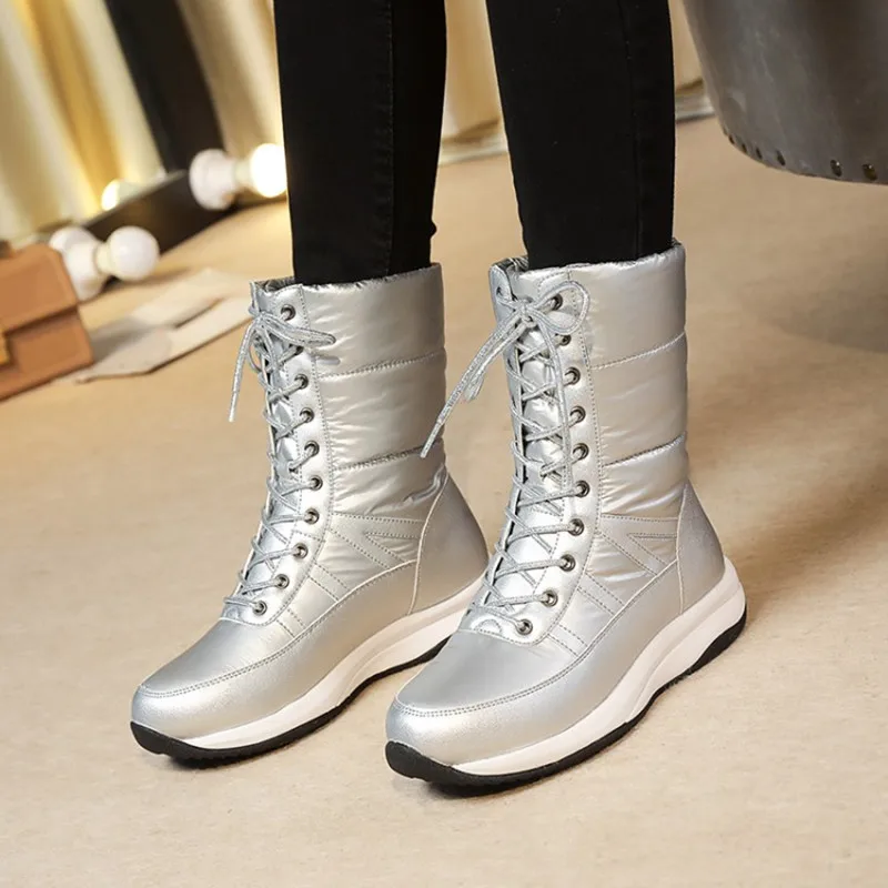 

2022 New Ladies Snow Boots Thick Sole Winter Boots Plush Waterproof Slip Boots Fashion Ladies Winter Shoes Warm Boots