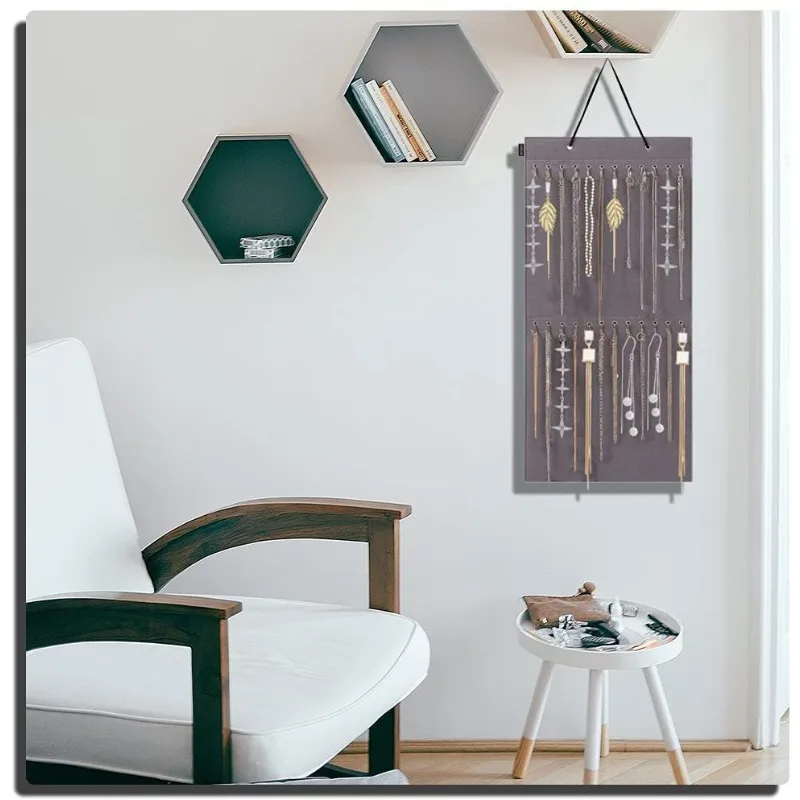 1 Buah Papan Display Organizer Perhiasan Felt Terpasang Di Dinding-Penyimpanan untuk Tas Penyimpanan Tas Gantung Kacamata Hitam Anting Kalung