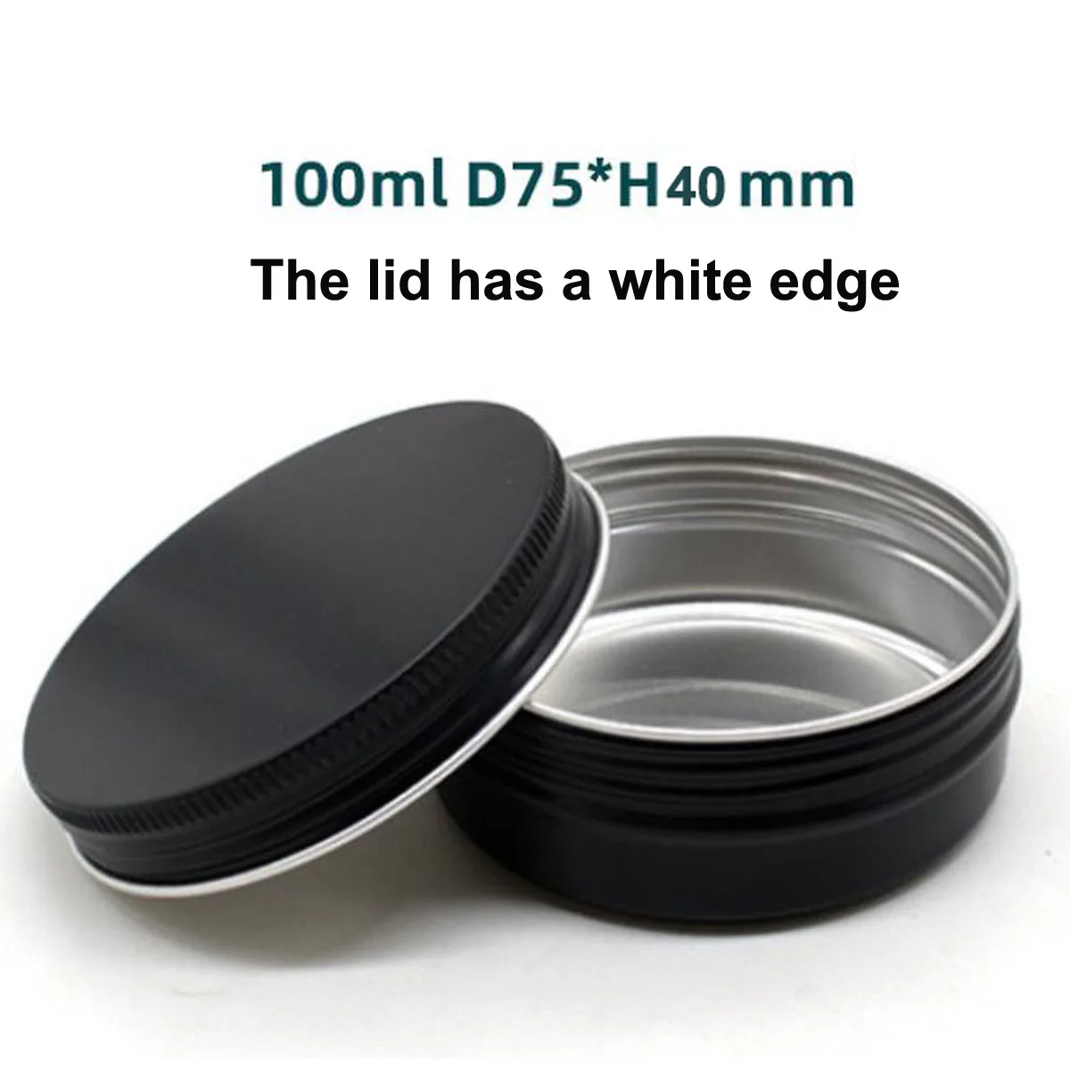 10pcs 5g to 250g Aluminum Round Bottles Tin Cans Box Black Cream Makeup Jar Pot Lid Lip Balm  Empty Candle Tea Cans Container