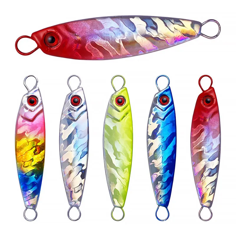 Bazooka Slow Jig Fishing Lure Metal Spoon Jigging Ice Hard Bait Lead Sinking Laser Saltwater Boat Bass Pike Shore Ice Winter