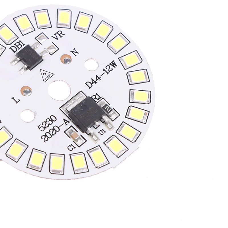 Alto Brilho Lâmpada LED, Placa SMD, Módulo Circular, Fonte Placa, Chip Downlight, Spotlight, AC 220V, 1Pc
