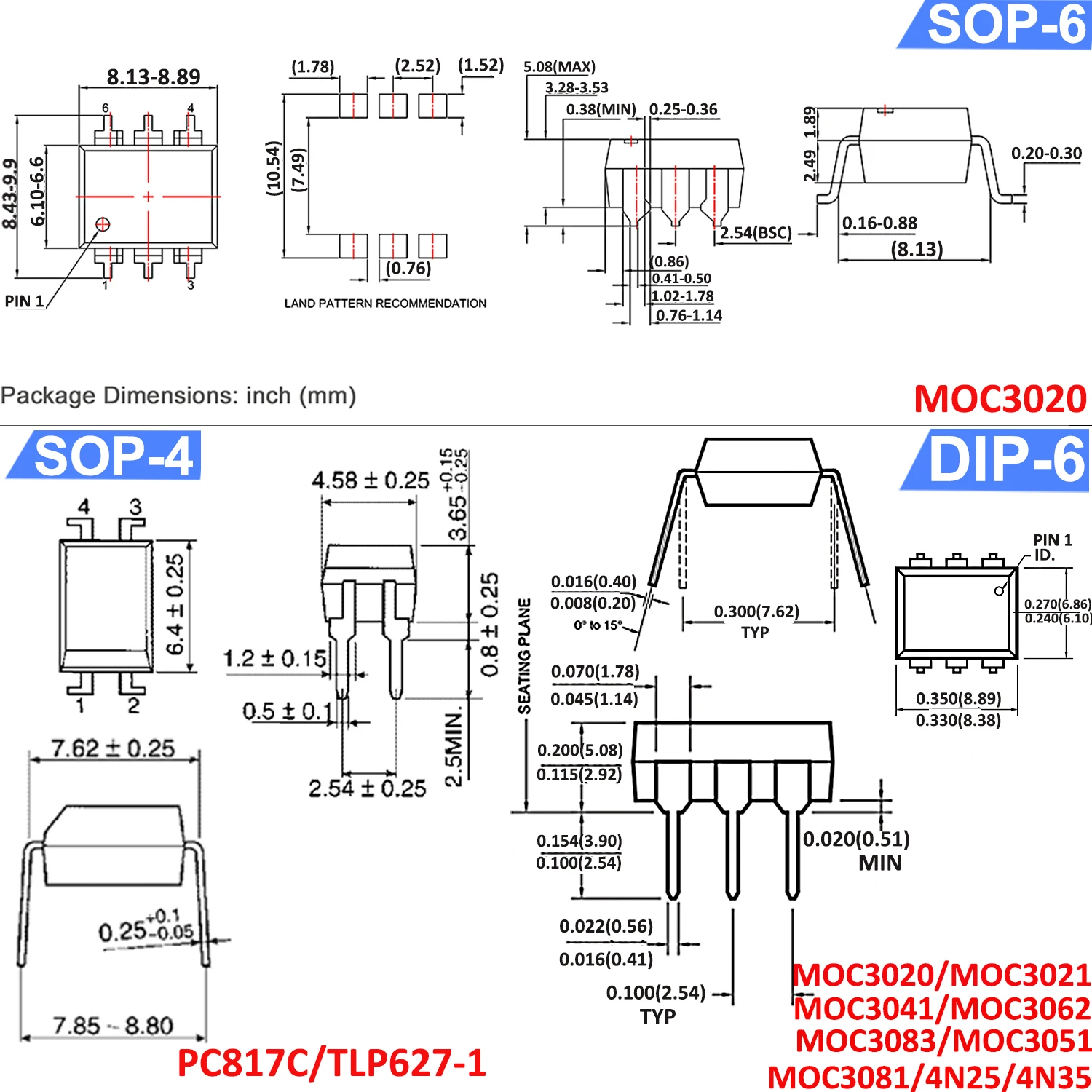 Moc3021 Pc817 4N35 4N25 Moc3041 Moc3020 Tlp627 Hcpl3120 Pc817C Pc817B Moc3083 P521 Tlp521-4 Tlp621 Hcpl 3120 Moc3051 Optocoupler