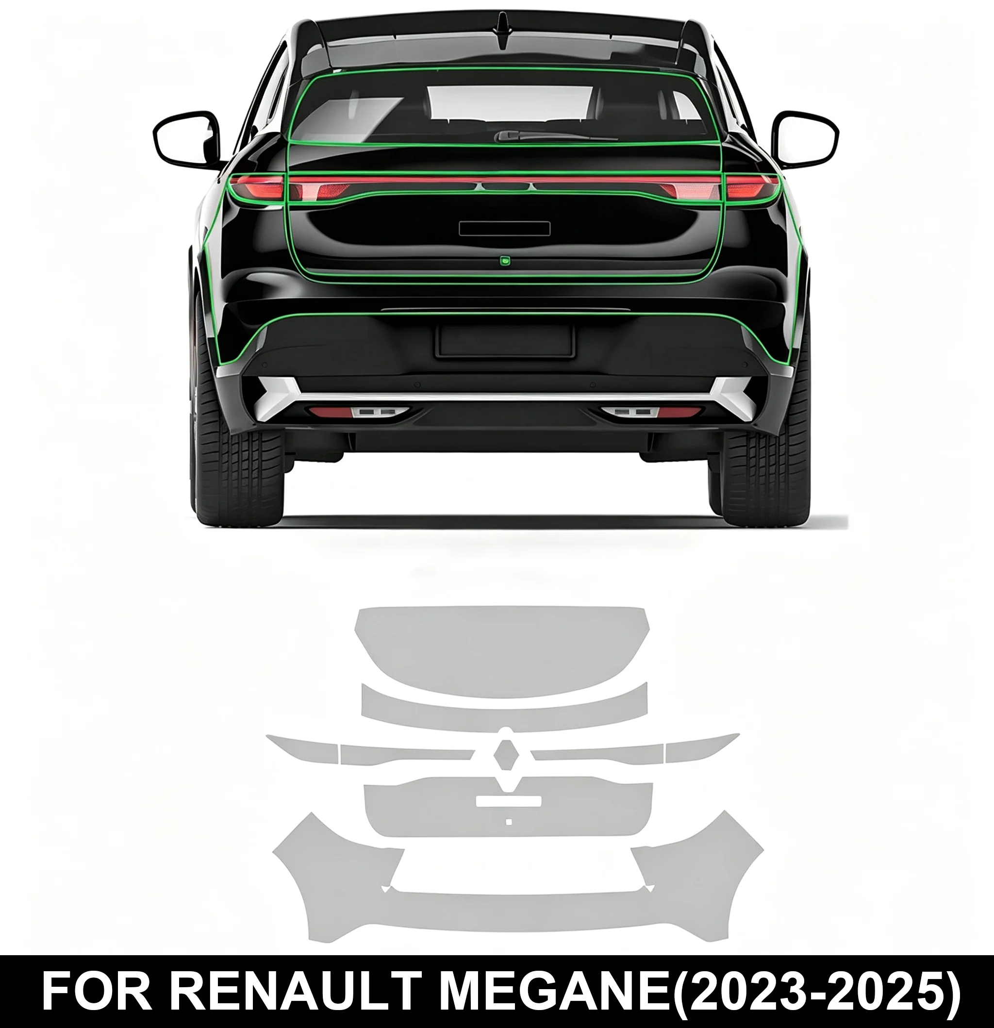 For Renault Megane 2023-2025 Car Paint Transparent TPU Protection Film Anti-scratch Body PPF Pre-cut Film