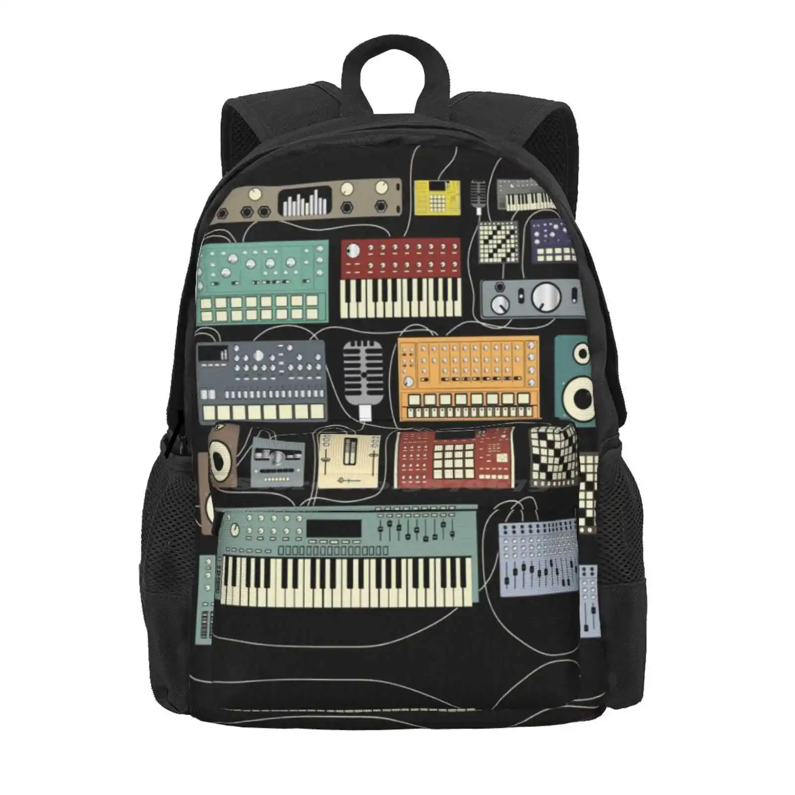 Electronic Musician Synthesizer And Drum Machine Dj Hot Sale Schoolbag Backpack Fashion Bags Synthwave Drum Machine