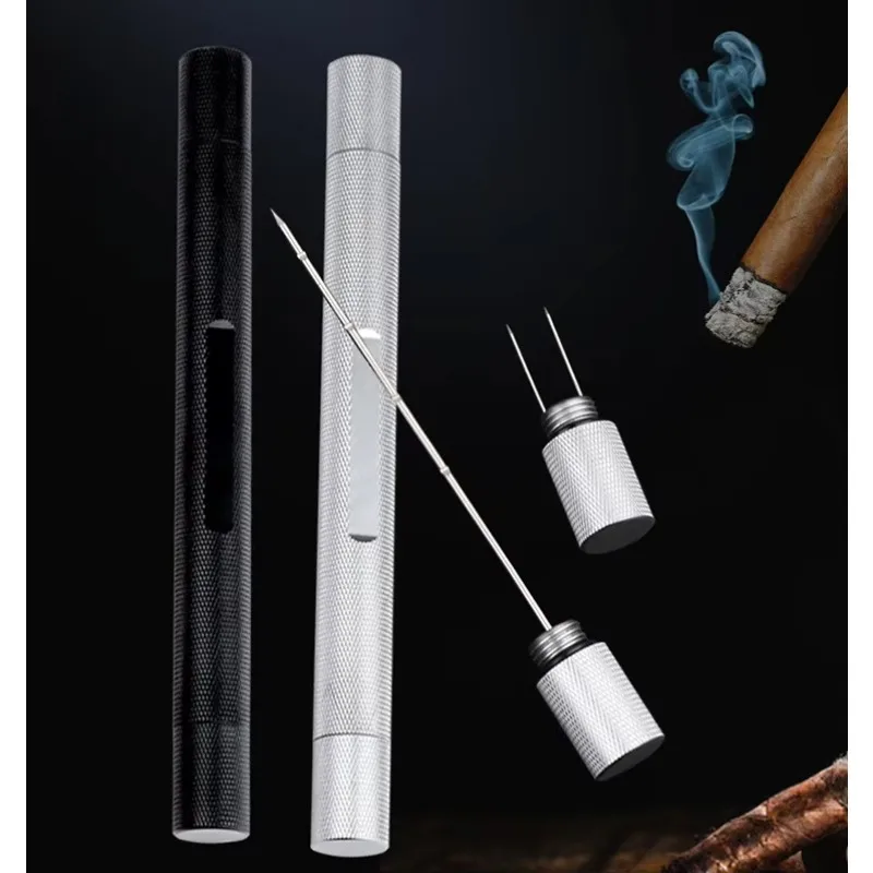 Cigar Unclogging Pin Punch Tool Perfect Portable Metal Stainless Steel Cigarrera Draw Cigar Drill Needle Travel Accessories