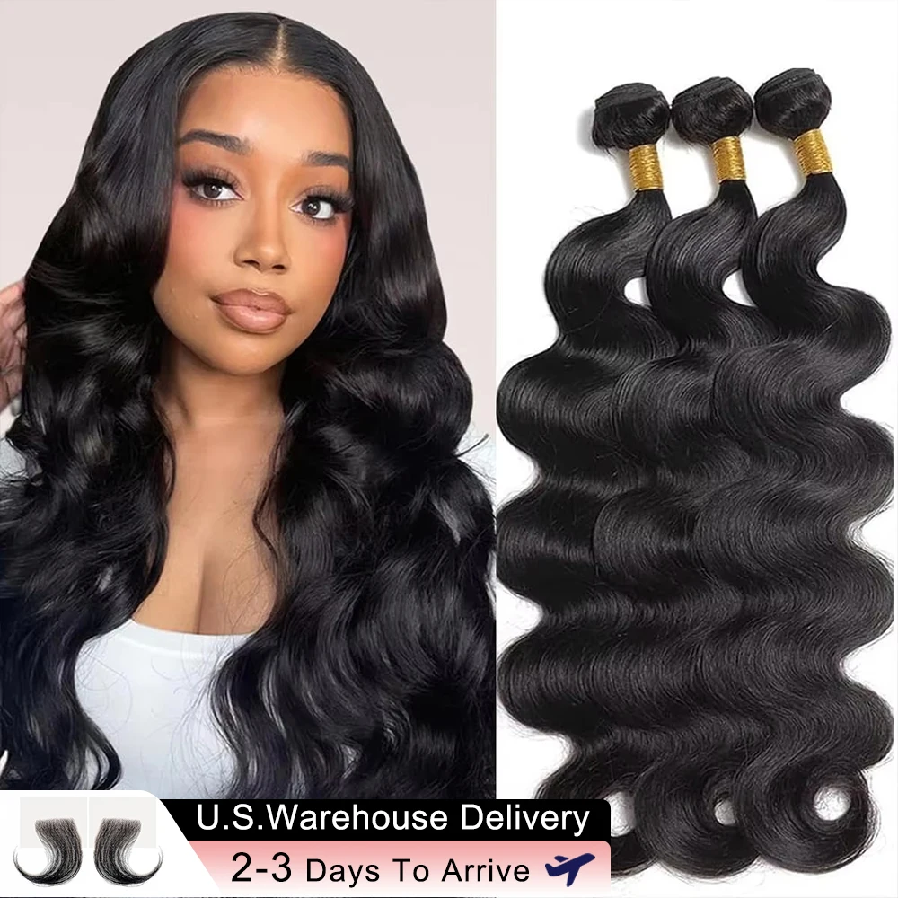 Mechones de pelo ondulado brasileño de 30 y 40 pulgadas, extensiones de cabello humano mechones de 3/4 Uds., extensiones de cabello Remy negro Natural