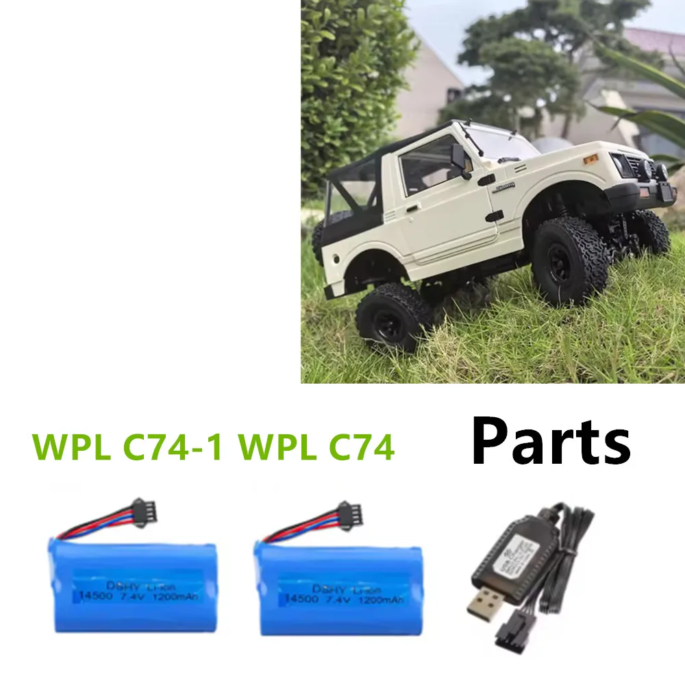14500 7.4v 1200mAh Battery Use For WPL C74-1 RC Car Battery WPL C74 Parts Battery SM-4P Plug