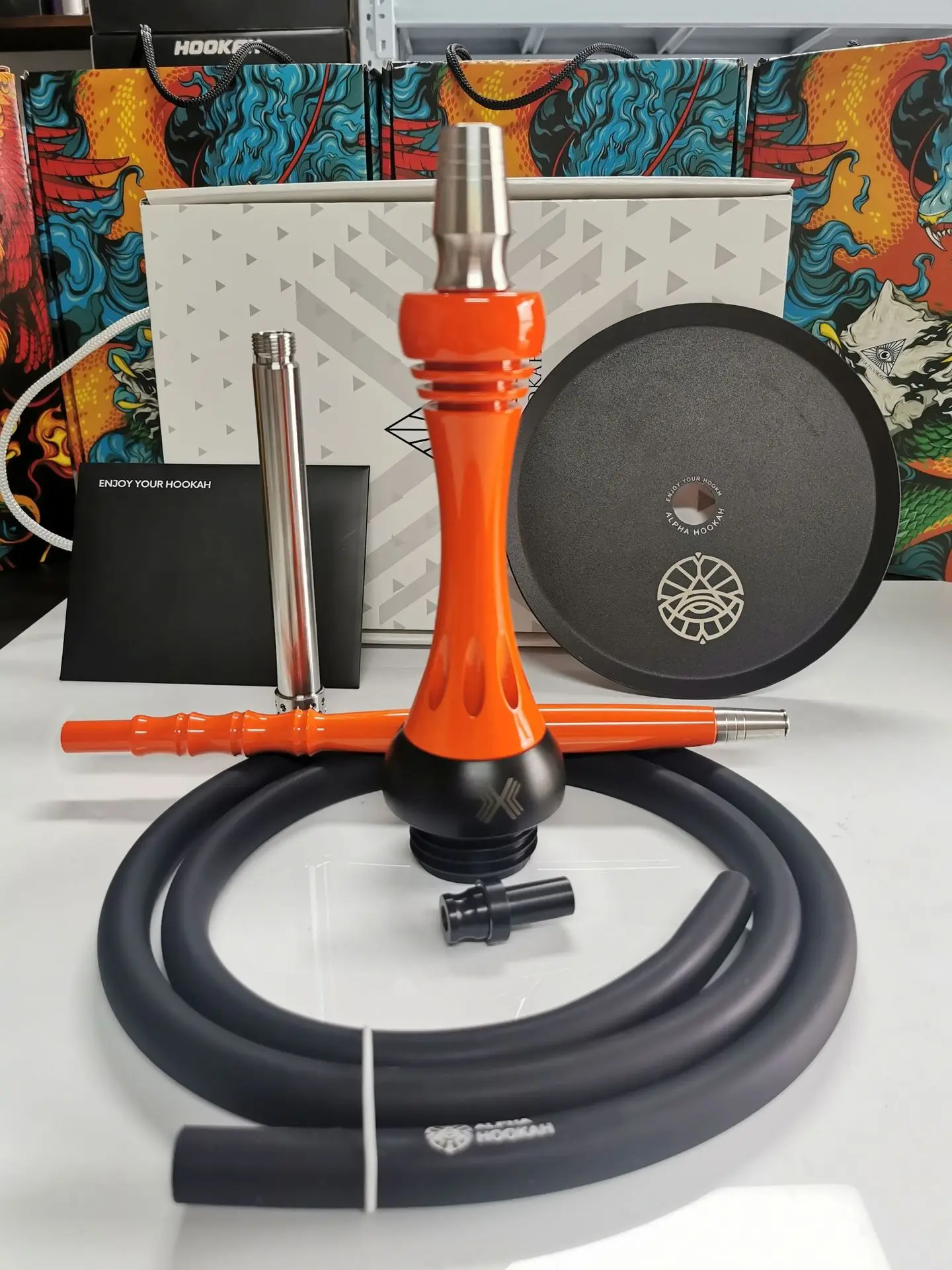 نسخة جديدة عالية الجودة شعبية الشيشة الروسية الفولاذ المقاوم للصدأ تشيتشا الروسية نموذج X ألفا X الشيشة ألفا الشيشة مع صندوق هدية