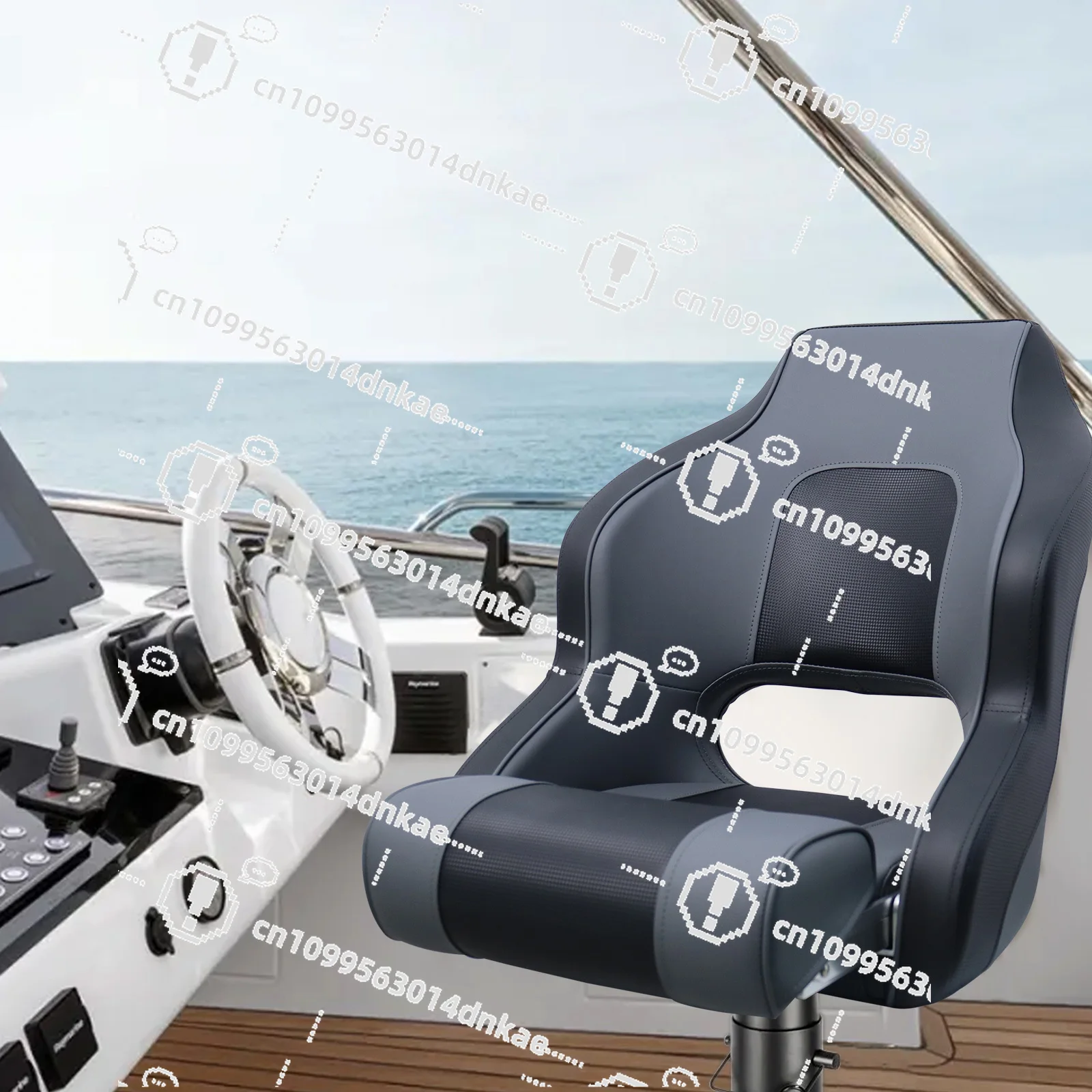 Deluxe Marine Driver's Chair Foldable Boat Chair, High Backrest Soft Package Boat Seat