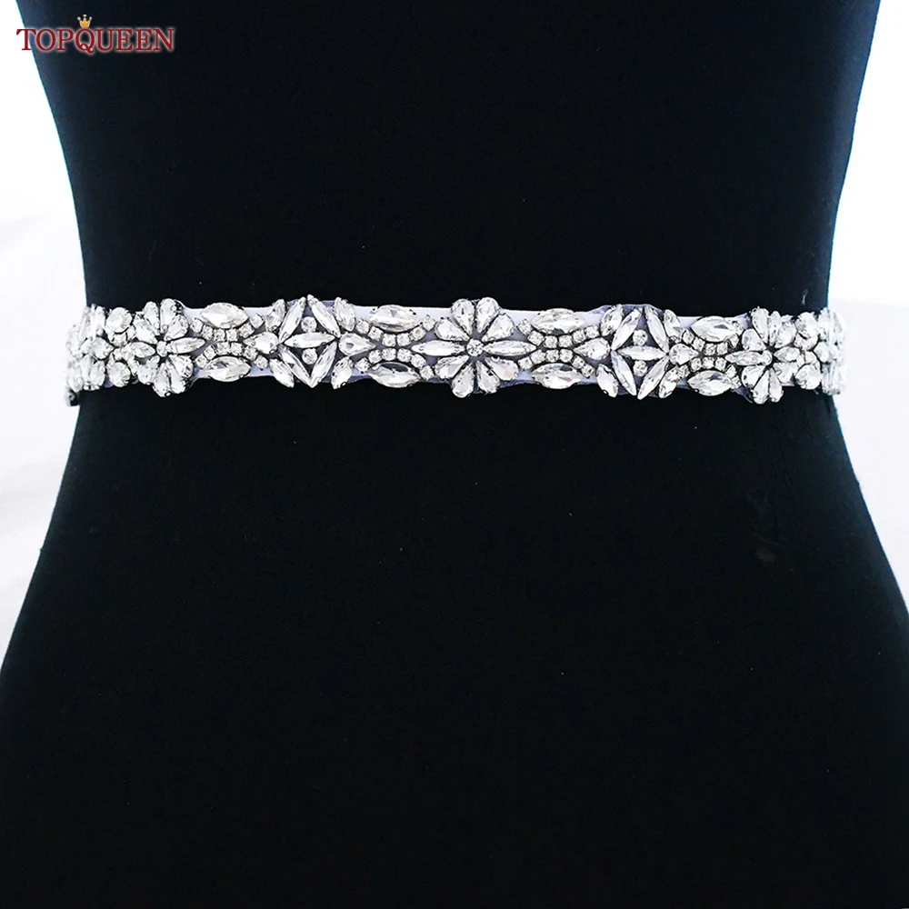 TOPQUEEN Bling Belts for Women Dress Bridal Belts for Wedding Beaded Sash Bride Accessories Womens Bridal Belts S459