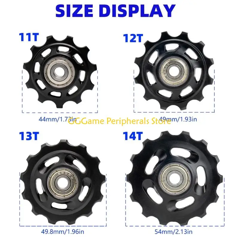 U55B Bike Rear Derailleur Wheel Pulley Wheel Replacement For 9/10/11 Speed Aluminum Bike Sealed Bearing Replacement
