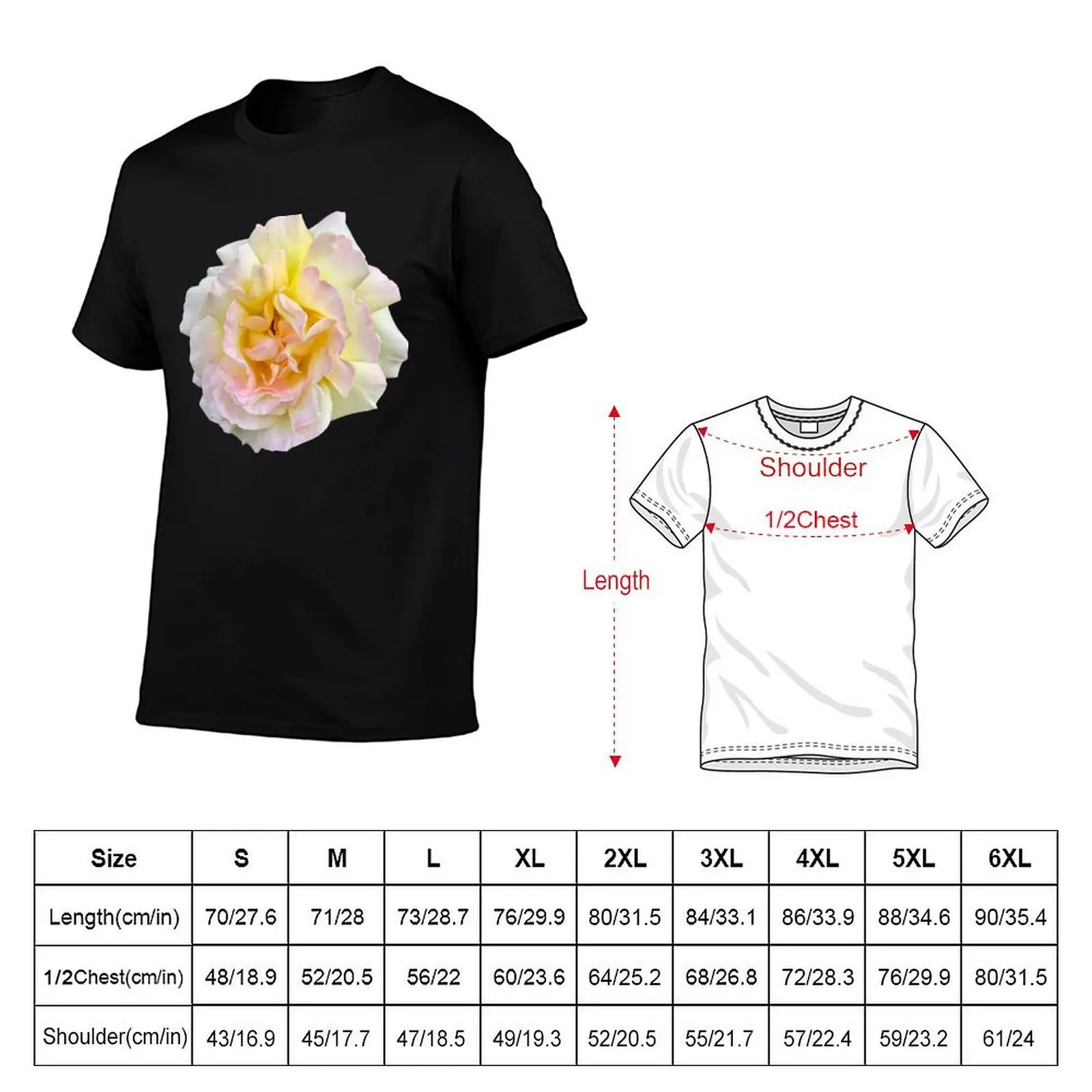 White Yellow Pink Peace Rose T-Shirt tops funny costumes summer 2025 Aesthetic clothing Short sleeve tee men