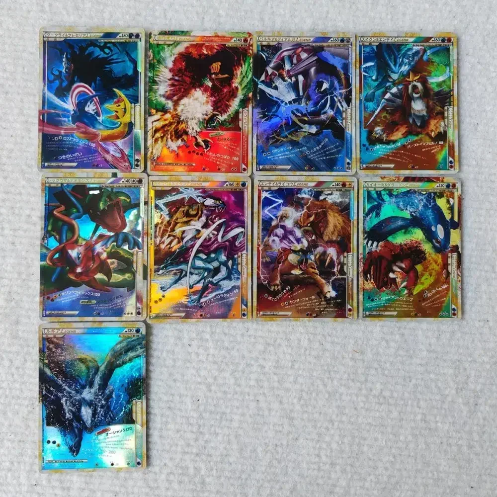 9Pcs/set Ptcg Japanese Legend Series Pocket Monsters 2-In-1 Foil Card Animation Collection Card Lugia Trading Card Game Boy Gift