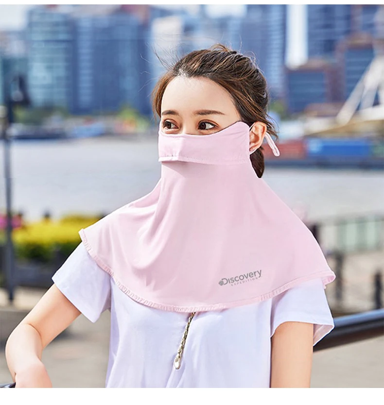 Women's Full Face UV Blocking Mask Ice Silk Sun Shield for Cycling Driving Dustproof Summer Sun Protection Face Cover